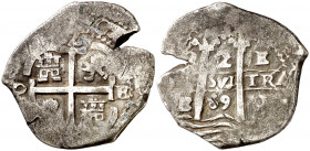1669. Carlos II. Potosí. E. 2 reales. (AC. 386). Rayita. 5,49 g. BC+.