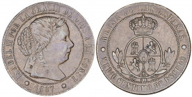 1867. Isabel II. Sevilla. OM. 1/2 céntimo de escudo. (AC. 211). 1,28 g. MBC+.