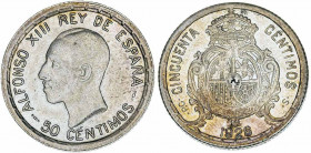 1926. Alfonso XIII. PCS. 50 céntimos. (AC. 50). Bella. 2,48 g. S/C-.