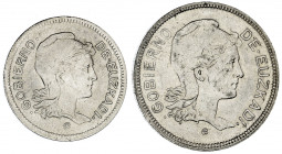 Euzkadi. 1 y 2 pesetas. (AC. 14 y 15). Serie completa de 2 monedas. S/C-/S/C.