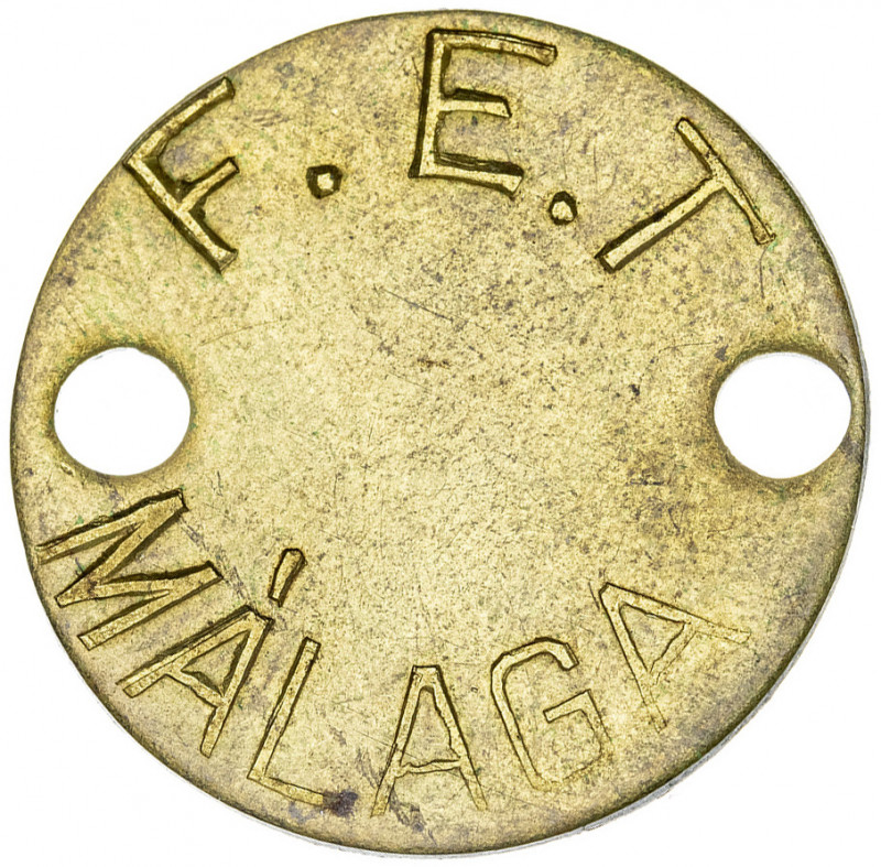 Málaga. F. E. T. Dos perforaciones. 3,23 g. MBC+.