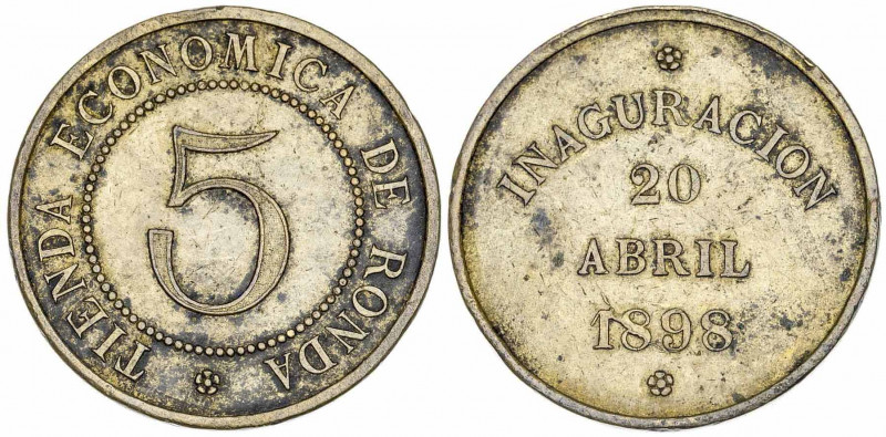 Ronda (Málaga). Tienda económica. Valor 5. 4,14 g. MBC-.