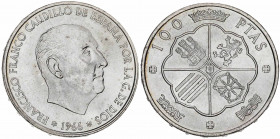 1966*1968. Franco. 100 pesetas. (AC. 147). 19,06 g. S/C-.