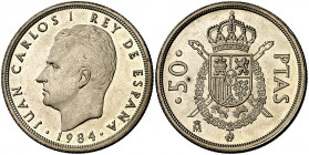 1984. Juan Carlos I. 50 pesetas. (AC. 109). 12,42 g. S/C.