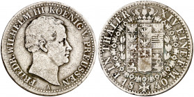 Alemania. Prusia. 1840. Federico Guillermo III. A (Berlín). 1 taler. (Kr. 419). AG. 21,47 g. MBC-.