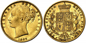 Australia. 1882. Victoria. M (Melbourne). 1 libra. (Fr. 12) (Kr. 6). Tipo "escudo". AU. 7,96 g. MBC-/MBC.