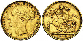 Australia. 1874. Victoria. M (Melbourne). 1 libra. (Fr. 16) (Kr. 7). AU. 7,95 g. MBC.