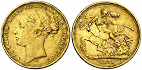 Australia. 1875. Victoria. S (Sydney). 1 libra. (Fr. 15) (Kr. 7). AU. 7,95 g. MBC-/MBC.