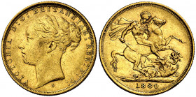 Australia. 1880. Victoria. S (Sydney). 1 libra. (Fr. 15) (Kr. 7). AU. 7,93 g. MBC/MBC+.