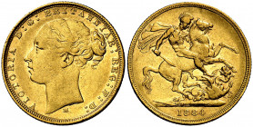 Australia. 1884. Victoria. M (Melbourne). 1 libra. (Fr. 16) (Kr. 7). AU. 7,91 g. MBC-/MBC.