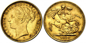 Australia. 1884. Victoria. S (Sydney). 1 libra. (Fr. 15) (Kr. 7). Leves golpecitos. AU. 7,98 g. MBC+.