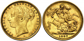 Australia. 1887. Victoria. S (Sydney). 1 libra. (Fr. 15) (Kr. 7). AU. 7,96 g. MBC-/MBC.