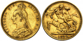 Australia. 1888. Victoria. S (Sydney). 1 libra. (Fr. 19) (Kr. 10). AU. 7,96 g. MBC-.