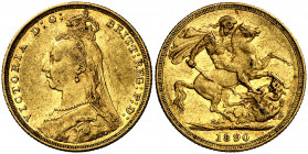 Australia. 1890. Victoria. M (Melbourne). 1 libra. (Fr. 20) (Kr. 10). AU. 7,95 g. MBC.