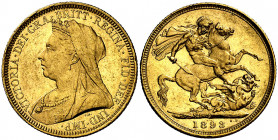 Australia. 1893. Victoria. S (Sydney). 1 libra. (Fr. 19) (Kr. 10). Golpecitos. AU. 7,99 g. MBC+.