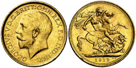Australia. 1912. Jorge V. S (Sydney). 1 libra. (Fr. 38) (Kr. 29). Golpecitos. AU. 7,96 g. MBC/MBC+.