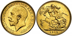 Australia. 1918. Jorge V. S (Sydney). 1 libra. (Fr. 38) (Kr. 29). AU. 7,94 g. MBC/MBC+.