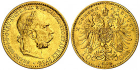 Austria. 1905. Francisco José I. 10 coronas. (Fr. 506) (Kr. 2805). AU. 3,37 g. MBC+.