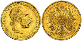 Austria. 1906. Francisco José I. 10 coronas. (Fr. falta) (Kr. 2805). AU. 3,37 g. EBC-.