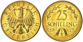 Austria. 1927. 25 chelines. (Fr. 521) (Kr. 2841). AU. 5,85 g. EBC+.