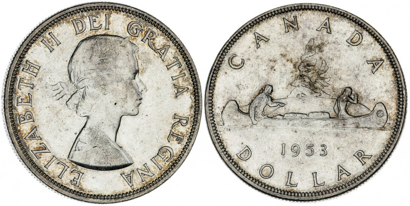 Canadá. 1953. Isabel II. 1 dólar. (Kr. 54). AG. 23,38 g. EBC+.