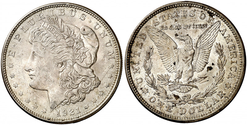 Estados Unidos. 1921. Filadelfia. 1 dólar. (Kr. 110). Manchitas. AG. 26,69 g. EB...