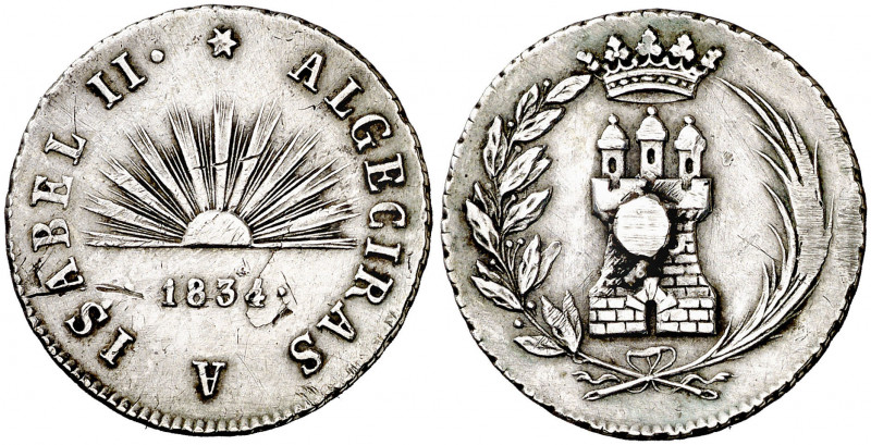 1834. Isabel II. Algeciras. Proclamación. (Ha. 1) (V. 736) (V.Q. 13348) (Ruiz Tr...