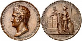 1820. Fernando VII. Restablecimiento de la Constitución. (V. 337, error en leyenda) (Ruiz Trapero 495). Grabadores: Caqué y Barre. Golpecitos. Bronce....