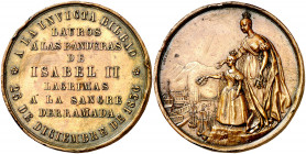 1836. Isabel II. A los defensores del sitio de Bilbao. (V. 773) (V.Q. 14267) (Ruiz Trapero 619). Golpecitos. Bronce. 27,96 g. Ø41 mm. (MBC+).