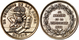 1871. Madrid. El Fomento de las Artes. (V. 838 var). Grabador: G. Sellán. Bronce plateado. 37,71 g. Ø43 mm. EBC.