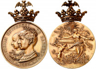 1888. Barcelona. Exposición Universal. (V. 857) (Cru.Medalles 76). Con corona. Grabadores: J. Solà, E. Arnau y Castells. En estuche. Golpecitos. Bronc...