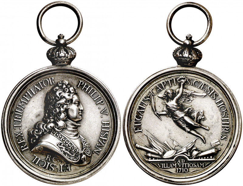 (1910). II Centenario de la batalla de Villaviciosa 1710-1910. Medalla de distin...
