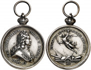 (1910). II Centenario de la batalla de Villaviciosa 1710-1910. Medalla de distinción. (Pérez-Guerra 795a). Con anilla. Sin cinta original. Plata. 13,9...