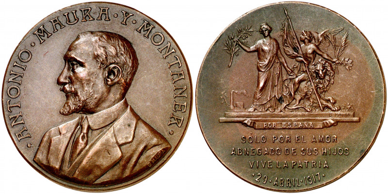 1917. Antonio Maura y Montaner (1853-1925). Político. (RAH. 775). Grabador: B. M...