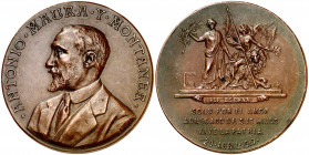 1917. Antonio Maura y Montaner (1853-1925). Político. (RAH. 775). Grabador: B. Maura. Bronce. 25,48 g. Ø40 mm. EBC.