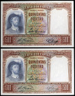 1931. 500 pesetas. (Ed. C12) (Ed. 361). 25 de abril, Elcano. Pareja correlativa. S/C-.