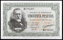 1940. 50 pesetas. (Ed. D38a) (Ed. 437a). 9 de enero, Menéndez Pelayo. Serie B. Leve doblez. EBC+.