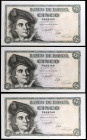 1948. 5 pesetas. (Ed. D56a) (Ed. 455a). 5 de marzo, Elcano. Trío correlativo, serie B. S/C-.