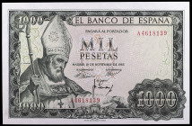 1965. 1000 pesetas. (Ed. D72a) (Ed. 471a). 19 de noviembre, San Isidoro. Serie A. Mínima manchita. S/C.