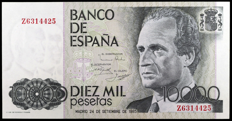 1985. 10000 pesetas. (Ed. E7a) (Ed. 481a). 24 de septiembre, Juan Carlos I / Fel...