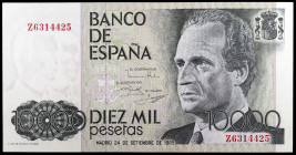 1985. 10000 pesetas. (Ed. E7a) (Ed. 481a). 24 de septiembre, Juan Carlos I / Felipe. Serie Z. S/C-.
