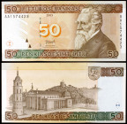 Lituania. 2003. Banco de Lituania. 50 litu. (Pick 67). Jonas Basanavicius. Ex Colección Suleiman 20/09/2018, nº 615. Escaso. S/C-.