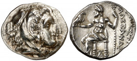Imperio Macedonio. Alejandro III, Magno (336-323 a.C.). Sardis. Dracma. (S. 6730 var) (MJP. 2637a). Ligera doble acuñación en anverso. Atractiva. 4,18...