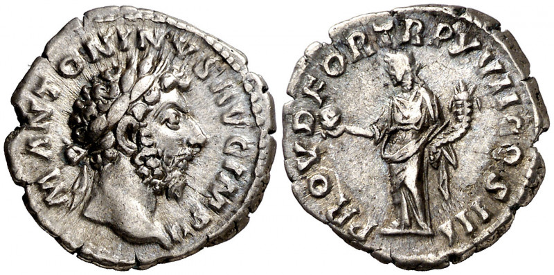 (163 d.C.). Marco Aurelio. Denario. (Spink 4925 var) (S. 523) (RIC. 68). 3,35 g....