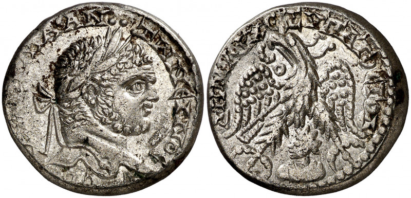 s/d. Caracalla. Siria. Emesa. Tetradracma. (S.GIC. 2652 var) (BMC. XX, pág. 291,...