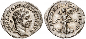 (221 d.C.). Eliogábalo. Denario. (Spink 7535) (S. 195a) (RIC. 45). Bella. 2,55 g. EBC.