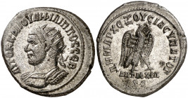 (247 d.C.). Filipo I. Siria. Antioquía ad Orontem. Tetradracma. (S.GIC. 3958 var) (RPC. VIII, (ID. 29150)). 10,47 g. EBC-.