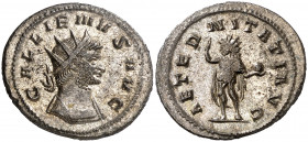 (264 d.C.). Galieno. Antoniniano. (Spink 10172) (S. 51) (RIC. 555). Plateado original íntegro. Bella. 4,06 g. EBC.