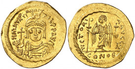 Mauricio Tiberio (582-602). Constantinopla. Sólido. (Ratto 1009) (S. 478). 4,31 g. EBC-.