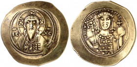 Miguel VII, Ducas (1071-1078). Constantinopla. Histamenon nomisma de electrón. (Ratto 2033) (S. 1868). Ex Áureo 16/12/2003, nº 70. 4,38 g. MBC+.
